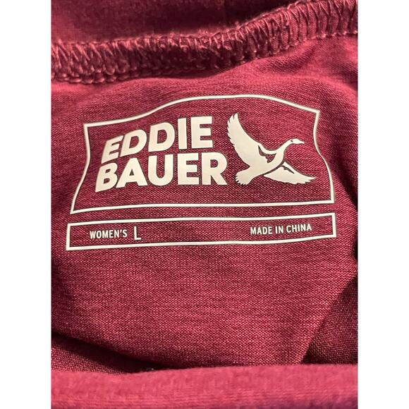 Eddie Bauer  maroon Active Funnel neck (athleisure) top LG - Picture 3 of 9